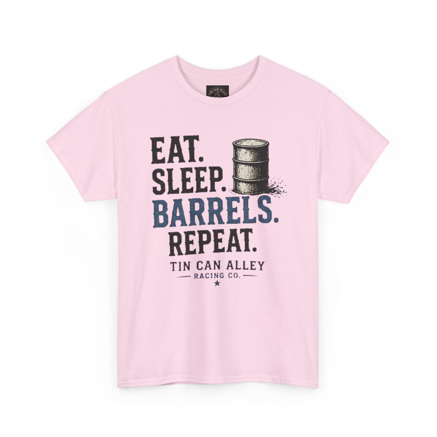 Eat. Sleep. Barrels. Repeat. Tee — Barrel Racing Western Rodeo Shirt