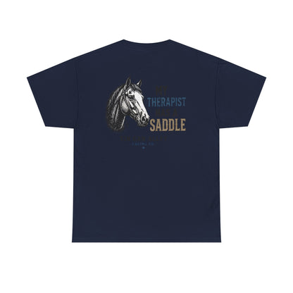 Horseback Therapy Tee — "The Best Therapist Has A Saddle" Graphic T-Shirt