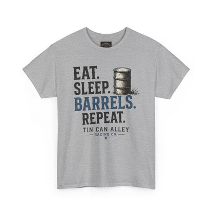 Eat. Sleep. Barrels. Repeat. Tee — Barrel Racing Western Rodeo Shirt