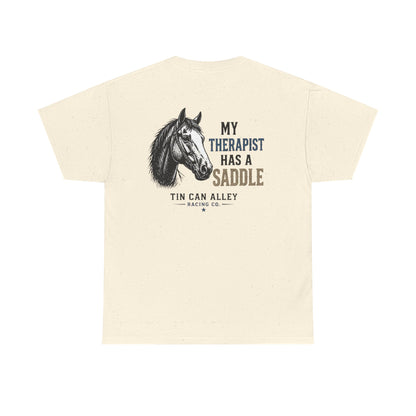 Horseback Therapy Tee — "The Best Therapist Has A Saddle" Graphic T-Shirt