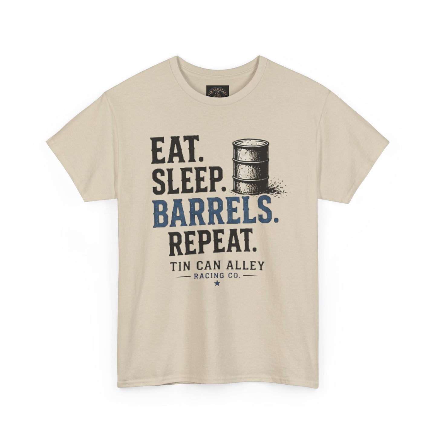 Eat. Sleep. Barrels. Repeat. Tee — Barrel Racing Western Rodeo Shirt