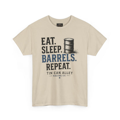 Eat. Sleep. Barrels. Repeat. Tee — Barrel Racing Western Rodeo Shirt