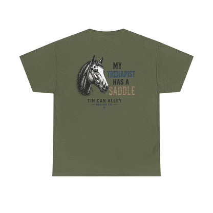 Horseback Therapy Tee — "The Best Therapist Has A Saddle" Graphic T-Shirt