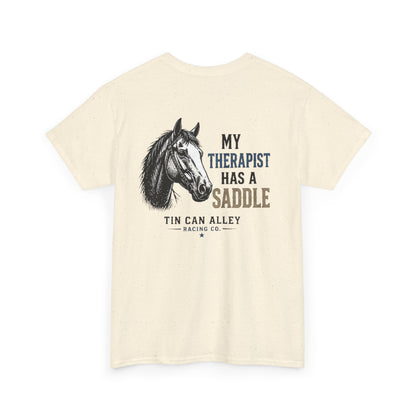 Horseback Therapy Tee — "The Best Therapist Has A Saddle" Graphic T-Shirt