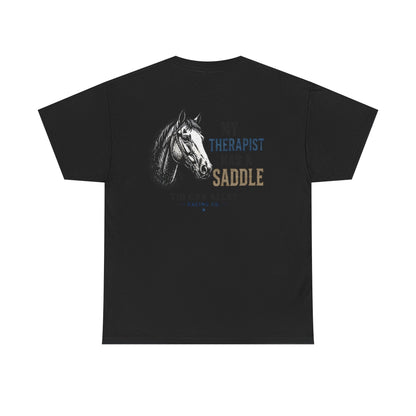 Horseback Therapy Tee — "The Best Therapist Has A Saddle" Graphic T-Shirt