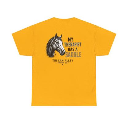 Horseback Therapy Tee — "The Best Therapist Has A Saddle" Graphic T-Shirt