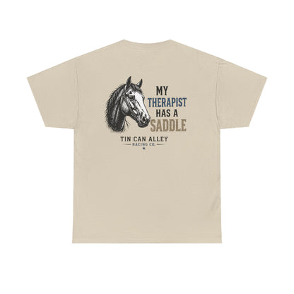 Horseback Therapy Tee — "The Best Therapist Has A Saddle" Graphic T-Shirt