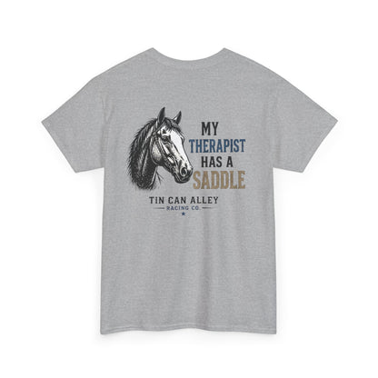 Horseback Therapy Tee — "The Best Therapist Has A Saddle" Graphic T-Shirt