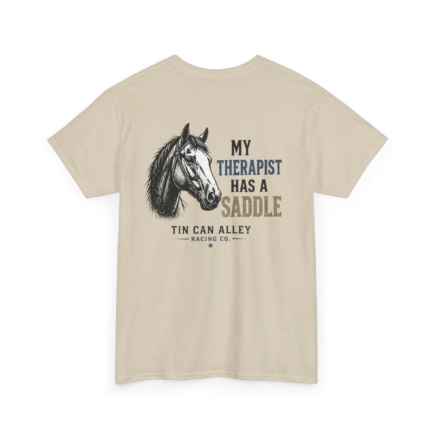 Horseback Therapy Tee — "The Best Therapist Has A Saddle" Graphic T-Shirt