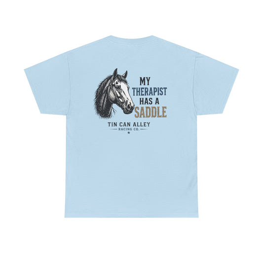 Horseback Therapy Tee — "The Best Therapist Has A Saddle" Graphic T-Shirt