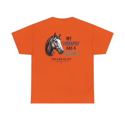 Horseback Therapy Tee — "The Best Therapist Has A Saddle" Graphic T-Shirt