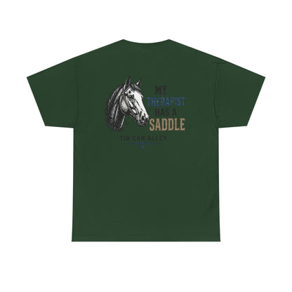 Horseback Therapy Tee — "The Best Therapist Has A Saddle" Graphic T-Shirt