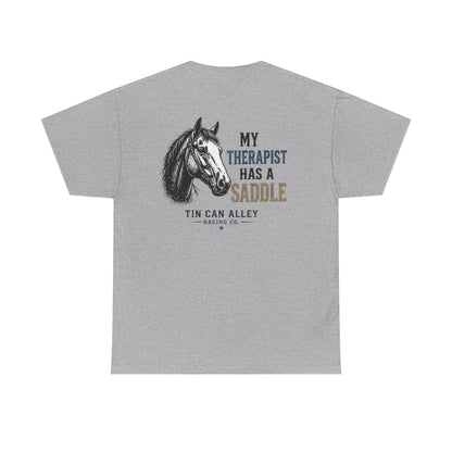 Horseback Therapy Tee — "The Best Therapist Has A Saddle" Graphic T-Shirt