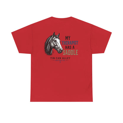 Horseback Therapy Tee — "The Best Therapist Has A Saddle" Graphic T-Shirt