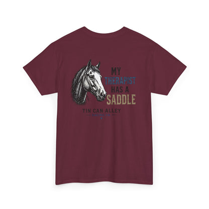 Horseback Therapy Tee — "The Best Therapist Has A Saddle" Graphic T-Shirt