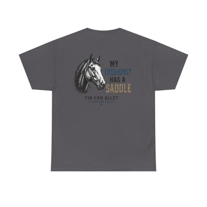 Horseback Therapy Tee — "The Best Therapist Has A Saddle" Graphic T-Shirt